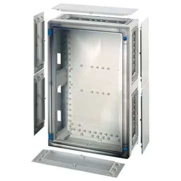   Hensel FP 0411 üres szekrény átlásztó ajtóval, 6 db szekrényösszekötővel, zárólap készlettel, IP65
