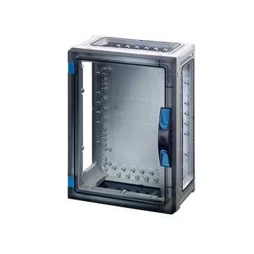  Hensel FP 0240 üres szekrény átlátszó ajtóval, 4 db szekrényösszekötővel, kézi működtetésű ajtózárral