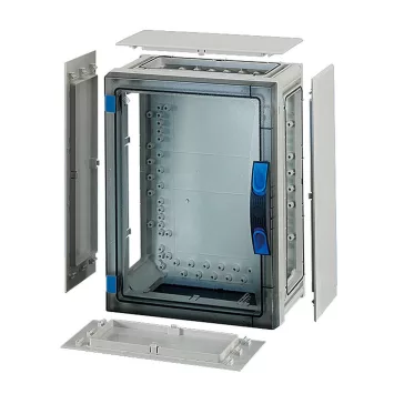   Hensel FP 0241 üres szekrény átlátszó ajtóval, 4 db szekrényösszekötővel, kézi működtetésű ajtózárral, zárólap készlettel
