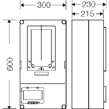   Hensel HB3000-U 1 és 3 fázisú egy mérőhelyes fogyasztásmérő szekrény mindennapszaki és előrefizetős méréshez 63A-ig, 1091614