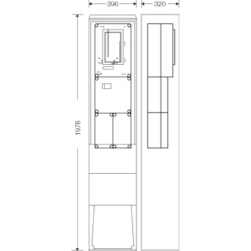  Hensel HB3008FE-U 1 és 3 fázisú egy mérőhelyes fogyasztásmérő szekrény mindennapszaki és előrefizetős méréshez 80A-ig, 1091644