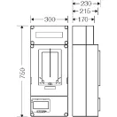 Hensel HB3012-U 1 és 3 fázisú egy mérőhelyes fogyasztásmérő szekrény mindennapszaki és előrefizetős méréshez 63A-ig, 1091618