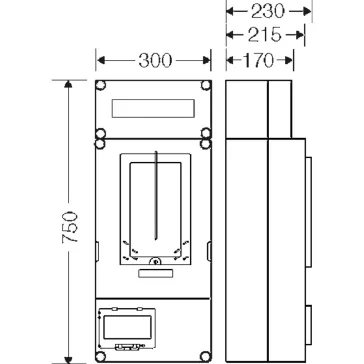   Hensel HB3012-U 1 és 3 fázisú egy mérőhelyes fogyasztásmérő szekrény mindennapszaki és előrefizetős méréshez 63A-ig, 1091618