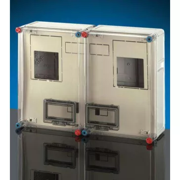  Hensel HB 33K0 BASIC fogyasztásmérő szekrény 2x3 vagy 2x1 fázisú mérőkombináció, beltéri és kültéri alkalmazásra 63A-ig, RAL 7032 műanyag
