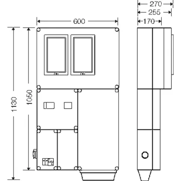   Hensel HB33K0F4D-U 1 és 3 fázisú két mérőhelyes fogyasztásmérő szekrény mindennapszaki (80A) és vezérelt H-tarifa (63A) méréshez, 1091549