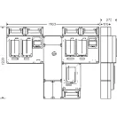 Hensel HCS422+1+MF Csoportos mérőhely, két fogyasztó részére mindennapszaki (80A) és vezérelt (32A) / H-tarifa (63A) méréshez, kapcsolóval és NH00 szakaszolható biztosítóaljzattal, túlfeszültség levezetőhöz előkészítve, közösségi méréssel, fogyasztói főel