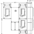 Hensel HCS431+MF Csoportos mérőhely, három fogyasztó részére mindennapszaki mérésre 63A-ig, kapcsolóval és NH00 szakaszolható biztosítóaljzattal, túlfeszültség levezetőhöz előkészítve, fogyasztói főelosztóval, 1091559