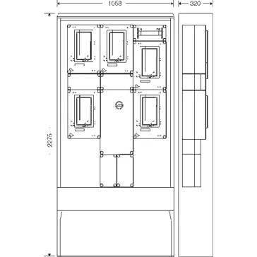   Hensel HCS441+KE Csoportos mérőhely, négy fogyasztó részére mindennapszaki mérésre 63A-ig, kapcsolóval és NH00 szakaszolható biztosítóaljzattal, túlfeszültség levezetőhöz előkészítve, közösségi méréssel, kültéri alkalmazásra, 1091593