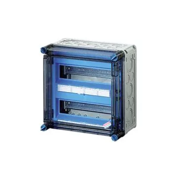   Hensel Mi 71220 kismegszakító szekrény 2x12x18mm osztásegységig, Fixconnect rugós PE+N kapcsokkal, zsanéros fedéllel
