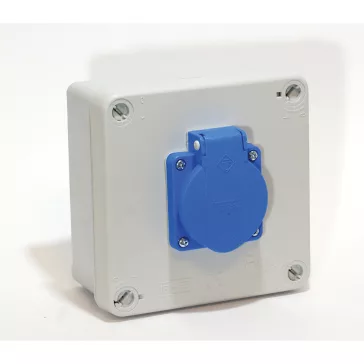   Jangar ipari doboz szerelt, vezeték nélkül, 107x107x60mm 1X(2P+F) IP44, JG-1-1220