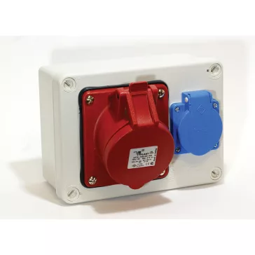 Jangar ipari doboz szerelt, vezeték nélkül, 170x125x75mm 1x(4P32A)+1X(2P+F) IP44, JG-2-1220-143