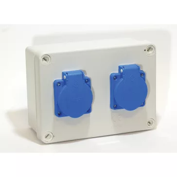   Jangar ipari doboz szerelt, vezeték nélkül, 170x125x75mm 2X(2P+F) IP44, JG-2-2220