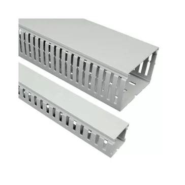  Kopos perforált kábelcsatorna, 50x50mm, műanyag, sötétszürke, RK 50X50 HF LD