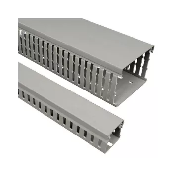   Kopos perforált kábelcsatorna, 50x75mm, műanyag, sötétszürke, RK 50X75 DIN LD