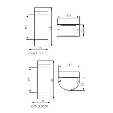 Kanlux ZEW EL-235U-B kültéri lámpa, 22441