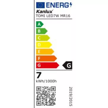   Kanlux TOMI LED7W MR16-WW 480lm meleg fényű 7W led izzó, 22706
