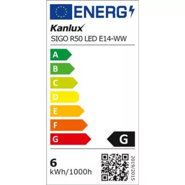   Kanlux 22735, SIGO R50 6W-WW LED 480lm meleg fehér E14, R50-es, led izzó, 22735