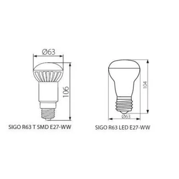   Kanlux 22738, SIGO R63 8W-NW 640lm természetes fényű E27, R63-as, led izzó, 22738