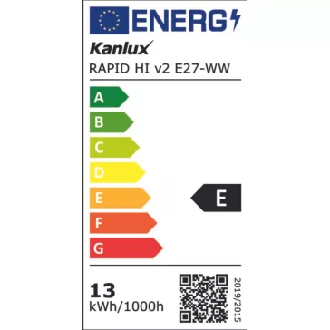   Kanlux 22955, RAPID HI v2 13W-WW 1520lm meleg fehér E27, led izzó, 22955