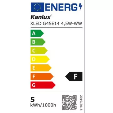   Kanlux 29626, XLED G45 4,5W-WW 470lm meleg fehér E14, filament, led izzó, 29626