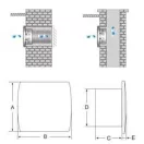 Kanlux elszívó ventilátor, zárt előlapos, EOL F10B-INOX