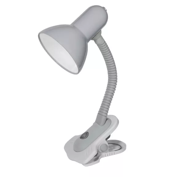 Kanlux SUZI HR-60-SR E27-es 60W gégecsöves csíptetős asztali lámpa ezüst Kanlux SUZI HR-60-SR E27-es 60W gégecsöves csíptetős asztali lámpa ezüst