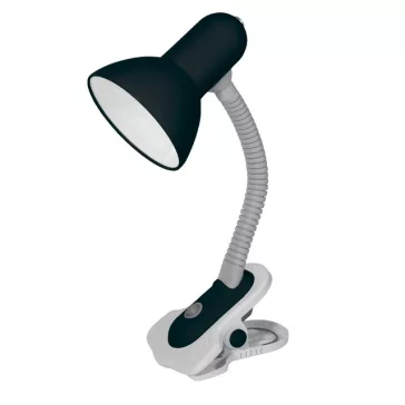   Kanlux SUZI HR-60-B E27-es 60W gégecsöves csíptetős asztali lámpa, fekete