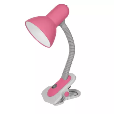  Kanlux SUZI HR-60-PK E27-es 60W gégecsöves csíptetős asztali lámpa, rózsaszín