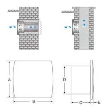   Kanlux elszívó ventilátor, fehér, zárt előlapos, EOL F10T-W