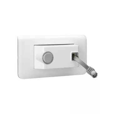   Legrand Program Mosaic LCS2 RJ45 aljzat Cat 6 UTP, 4 modul, fehér, visszahúzható, 76532