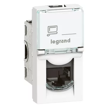  Legrand Program Mosaic LCS2 RJ45 aljzat Cat 6 UTP, 1 modul, fehér, 76561