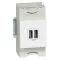 Legrand Program Mosaic kettős USB töltő aljzat, 2400 mA, 2 modulos, fehér, 77594