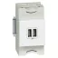 Legrand Program Mosaic kettős USB töltő aljzat, 2400 mA, 2 modulos, fehér, 77594