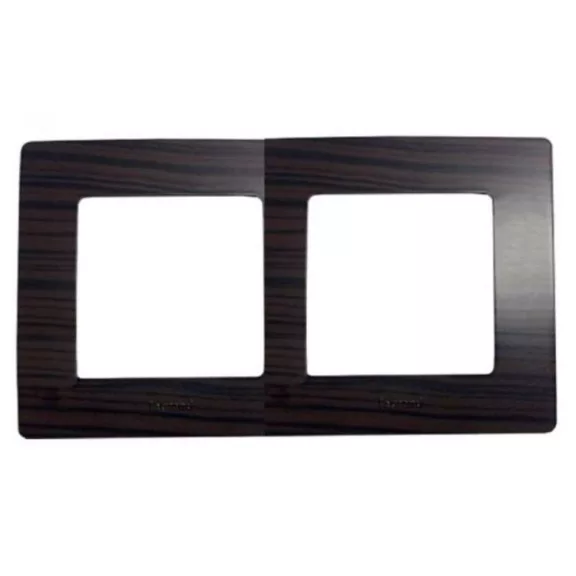 Legrand Niloé kettes keret, sötét fa dekor, 397092 Legrand Niloé kettes keret, sötét fa dekor, 397092