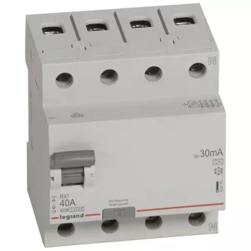   Legrand Áram-védőkapcsoló (FI relé) RX3 4P 40A/30mA, A típus, 402075