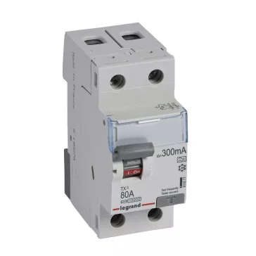   Legrand Áram-védőkapcsoló (FI relé) TX3 2P 80A/300mA, A típus, 411577