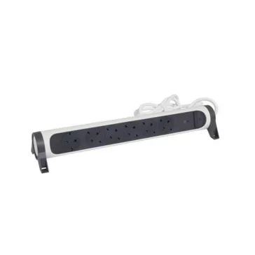 Legrand Elosztósor Premium 6x2P+F, túlfeszültség-védelemmel, 1,5 m vezetékkel, fehér/fekete, 69