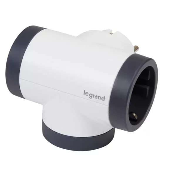 Legrand Hármas elágazású 2P+F elosztódugó, 16A, fekete, 694521 Legrand Hármas elágazású 2P+F elosztódugó, 16A, fekete, 694521
