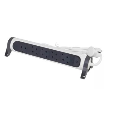   Legrand Elosztósor Premium 5x2P+F forgatható, 1,5 m vezetékkel, fehér/fekete, 694531