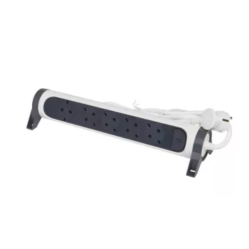   Legrand Elosztósor Premium 5x2P+F forgatható, 3 m vezetékkel, fehér/fekete, 694538
