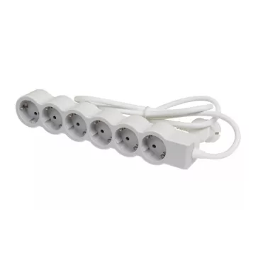   Legrand Elosztósor Standard 6x2P+F, 1,5 m vezetékkel, fehér-szürke, 694557