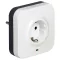 Legrand lengő aljzat 2P+F + 2xRJ45 (IN/OUT), túlfeszültség-levezetővel, 694670