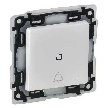   Legrand Valena Life váltóérintkezős nyomó csengőjellel, jelzőfénnyel, IP44 fehér, 752176