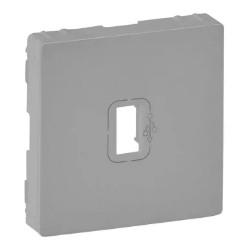 Legrand Valena Life elővezetékezett USB adatátviteli csatlakozóaljzat burkolat, alumínium, 7547