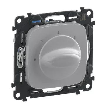   Legrand Valena Allure Ventilátor vezérlő (0-1-2-3 állású), burkolattal, Alumínium, 755177