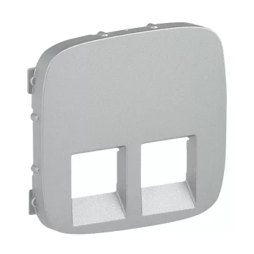   Legrand Valena Allure 2xRJ11/RJ45 aljzat burkolat, Alumínium, 755427