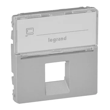   Legrand Valena Life 1xRJ45 csatlakozóaljzat burkolat, címketartóval alumínium, 755472