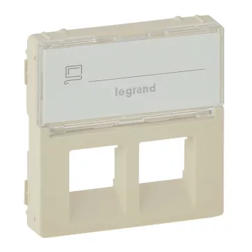  Legrand Valena Life 2xRJ45 csatlakozóaljzat burkolat, címketartóval elefántcsont, 755481