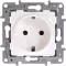 Legrand Niloé 2P+F csatlakozóaljzat gyermekvédelemmel (csavaros), körömmel, fehér, 664529