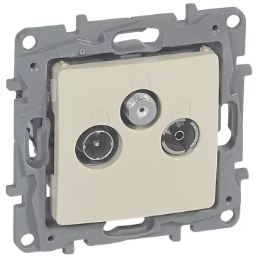   Legrand Niloé TV-RD-SAT aljzat átmenő 10dB körömmel bézs, 764664